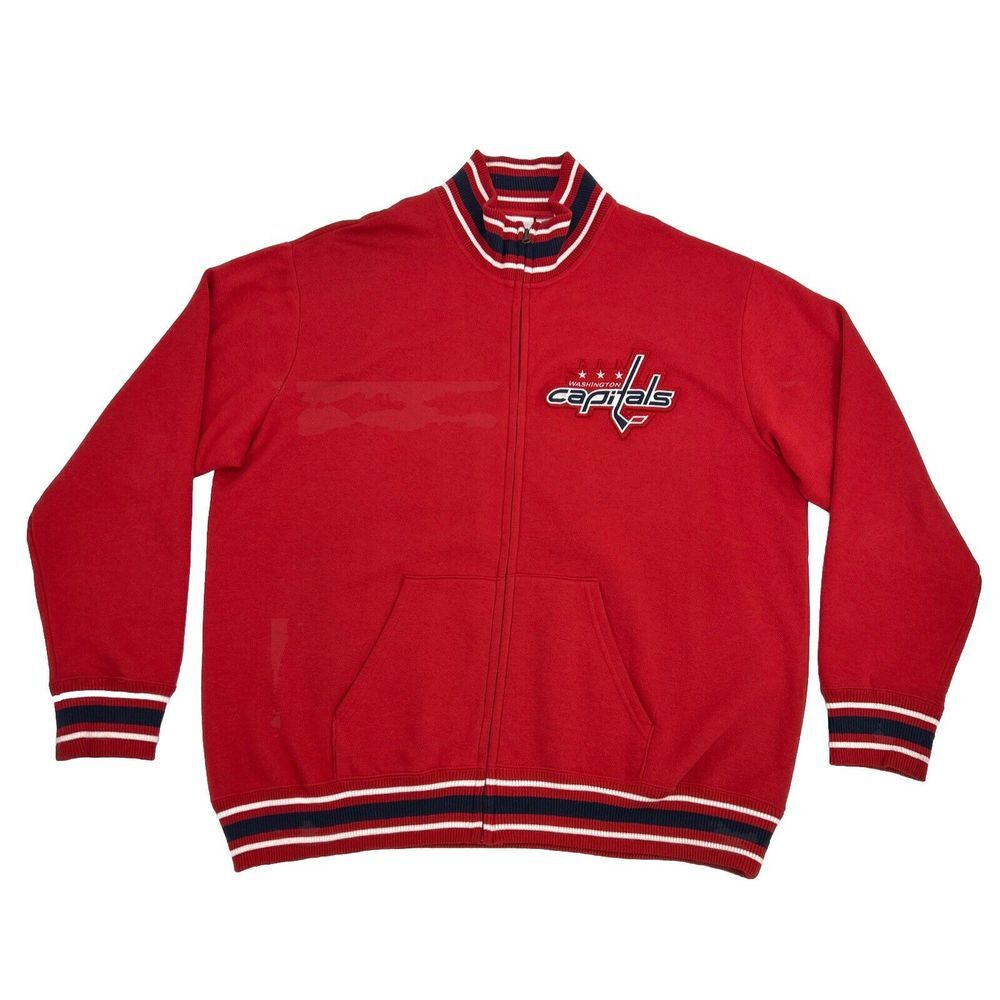 Washington Capitals Jacket Men's 2XL Red Majestic‎ Full Zip NHL